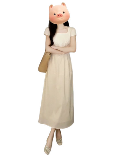Beach Vacation French-Style Square-Neck Dress for Women, Summer 2026 New Design, Stylish and Beautiful Long Dress
