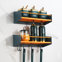 Kitchen rack spice rack hanging wall-free corner corner oil salt sauce vinegar seasoning bottle 90 after household storage