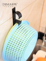 Punch-free kitchen washbasin adhesive hook bathroom basin rack hanging basin hook toilet rack kitchen washing basket rack