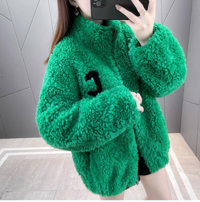Double-Sided Fleece Jacket for Female Students, New Coral Fleece Winter Large Size Warm Fleece Sweatshirt ins