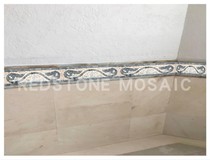 Natural marble handmade mosaic parquet outdoor living room stair waveguide skirting waistline wall and floor decoration
