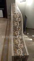 Natural marble mosaic puzzle outdoor garden swimming pool bathroom stairs waveguide skirting waistline tiles