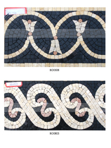 Natural marble handmade art mosaic parquet outdoor indoor waveguide skirting waistline staircase decoration