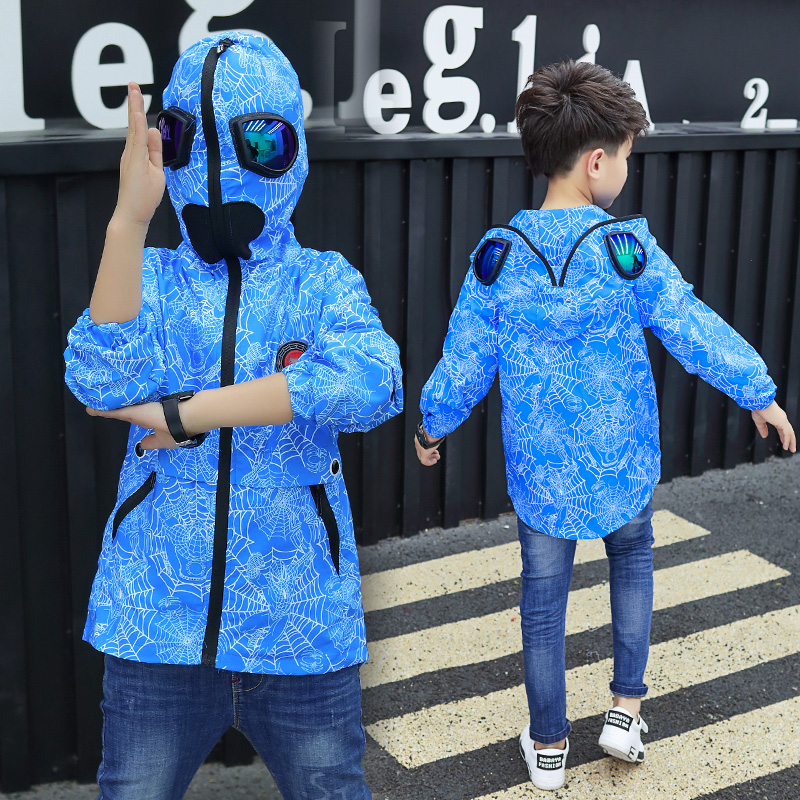 Boy even hat wearing glasses Spiderman jacket boy Spring and autumn style clothes children clothes baby clothes baby spring load