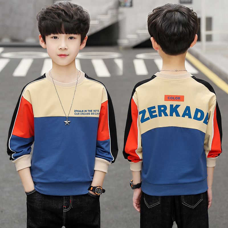 Children suit boy spring clothing sweatshirt 2022 new CUHK Tong Chun Autumn Fried Street Boy Spring Foreign Pie Tide