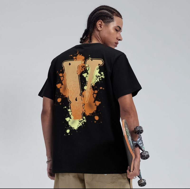 Authentic Vlone Ld Short-Sleeved Summer Soda Water Large Logo New American Fashion Brand Loose-Fitting T-Shirt for Men and Women Couples Authentic Vlone Ld Short-Sleeved Summer Soda Water Large Logo New American Fashion Brand Loose-Fitting T-Shirt for Men and Women Couples