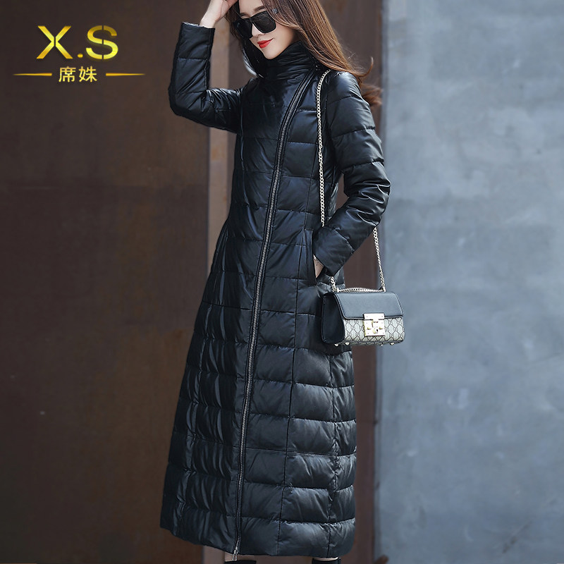 XI Shizhen 2022 Winter new European station Hainen sheep leather genuine leather down clothes Lengthened Thickened large coat jacket