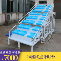 Track and field timing stand 24-seat and 27-seat mobile retractable finish referee stand track spectator stand awning