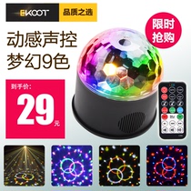 EKOOT led Crystal Magic Ball stage KTV dynamic flash car voice control 9 color light street stall Light Night Market