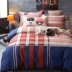 Thời trang sọc bông denim bông giường ngủ ở một gia đình bốn nhám 1.8 / 2.0m khăn trải giường đôi Li Kit - Bộ đồ giường bốn mảnh bộ chăn ga gối đệm cưới everon Bộ đồ giường bốn mảnh