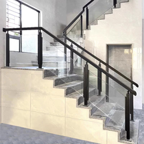 Glass staircase armrest built simple indoor stainless steel railing column tempered glass balcony guardrail