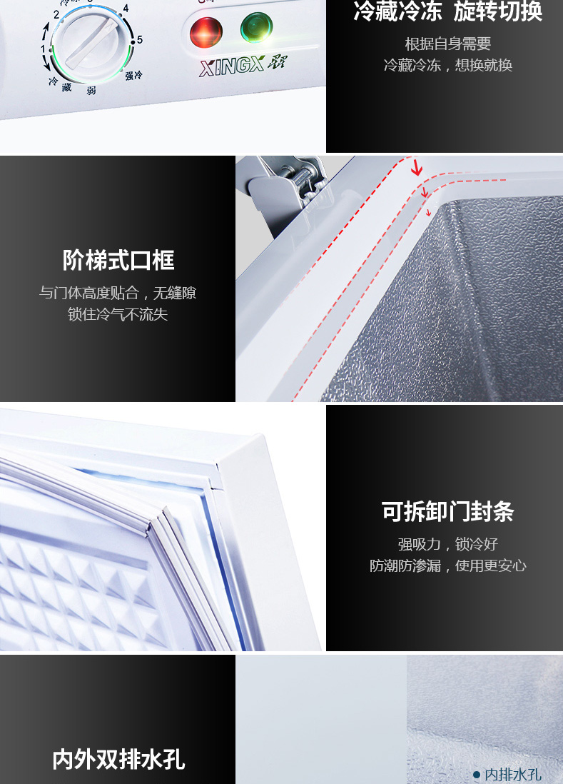 Tủ lạnh ngang sao lạnh đông lạnh đơn nhiệt độ thương mại tủ lạnh công suất lớn tủ trưng bày BD BC-305E - Tủ đông tủ trữ đông