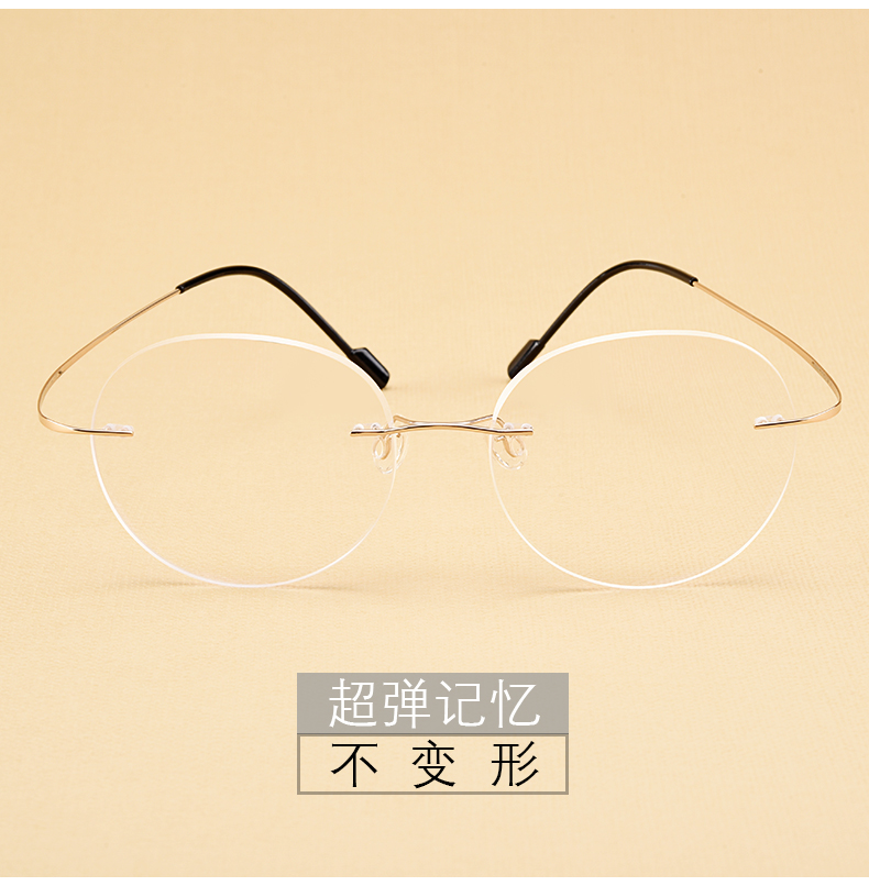 Kính không khung nữ tròn khung kính cận thị kính tròn nghệ thuật retro siêu sáng màu xanh ánh sáng hoàn thành kính phẳng khung nam - Kính khung kính dolce & gabbana
