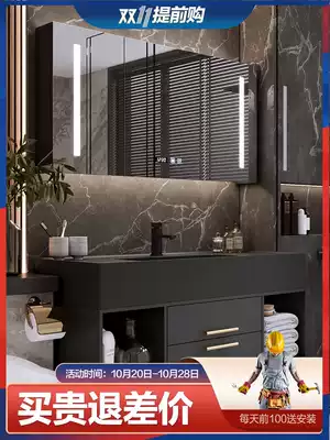 Light luxury smart makeup room rock one bathroom cabinet combination set wash hand wash face modern wash basin mirror cabinet