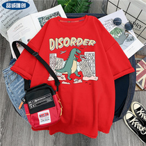 Boy short-sleeved T-shirt 2021 new childrens summer boys Big Boy Batman pattern cotton half-sleeve childrens clothing