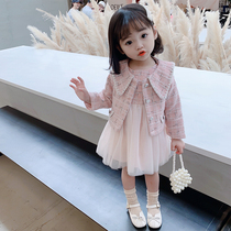 Girls' Xiaoxiangfeng Suit Network Red Fashionable Spring Package 2023 New Children's Spring and Autumn Han Edition Two Dresses