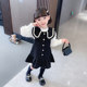 Girls' suit dress spring 2023 new foreign style fashionable children's spring and autumn vest skirt bottoming shirt two-piece set