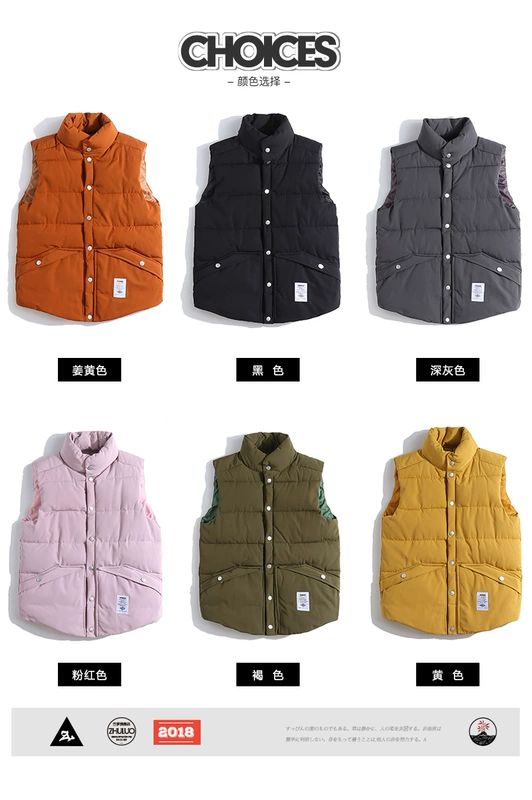 Dill mùa đông đường phố hip hop lỏng cotton vest nam và nữ với cùng một đoạn trung tính vest xu hướng retro mẫu đôi