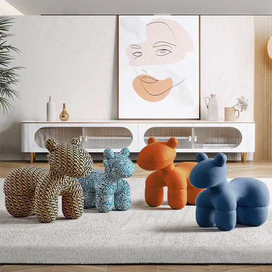 网红小马椅子创意沙发座椅儿童凳换鞋客厅装饰摆件落地乔迁礼物