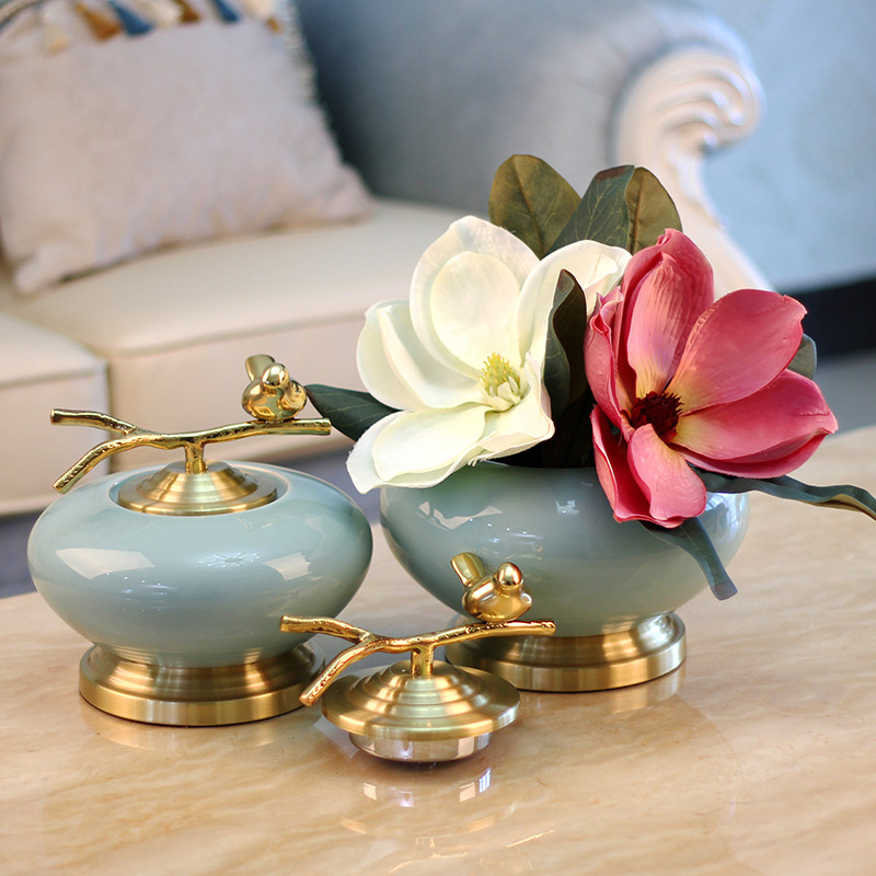 Nordic Style Vase Swing room Flower Arrangement American Wine Cabinet TV Cabinet Tea Table Decorations Ceramic Minima Storage Jar