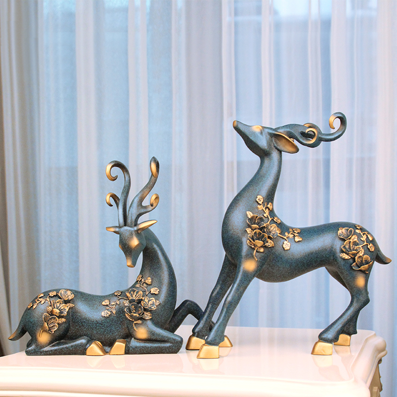 Nordic Deer Swing Creative European Household TV Cabinet Living Room Decorations American-style Xuanjo Moving New House Gifts