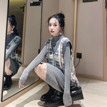 Two-piece set of early autumn foreign spring sweater dress womens small man wear high loose 2020 new suit for women