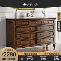  American country pure solid wood bucket cabinet Living room cabinet storage porch cabinet storage cabinet Nine bucket cabinet Bedroom TV cabinet