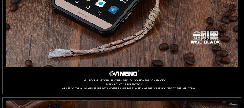 KANENG Mechanical Arm Trigger Aluminum Bumper Metal Frame Case Cover for Huawei Mate 7