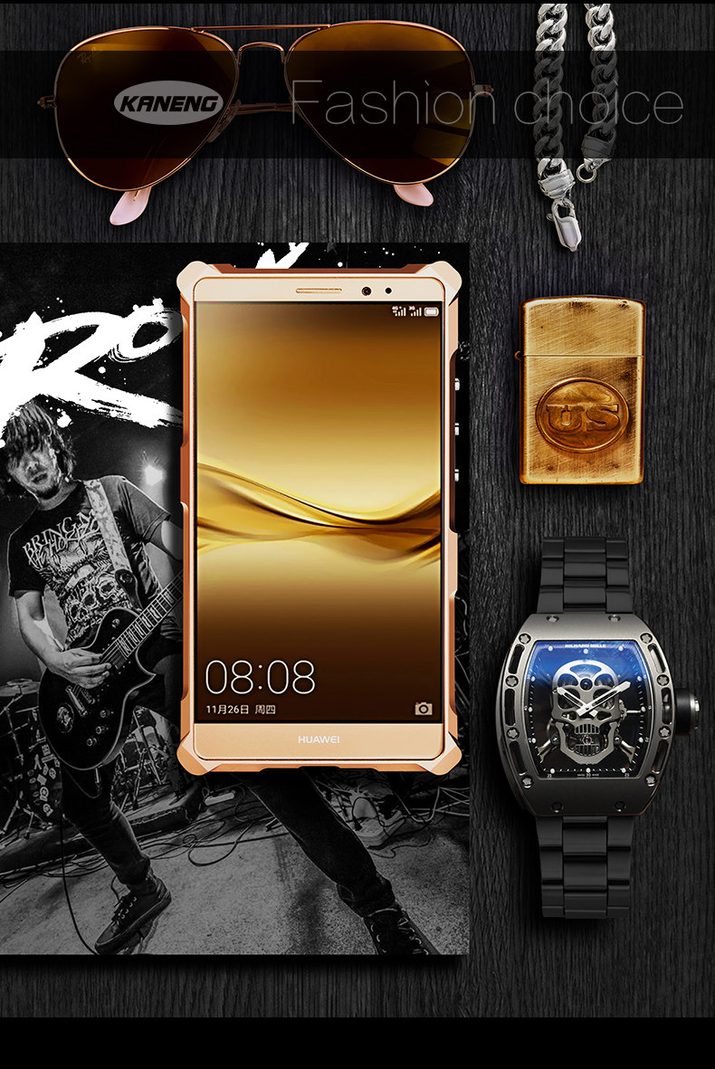 KANENG Powerful Aluminum Shell Shockproof Aerospace Metal Case Cover for Huawei Mate 8