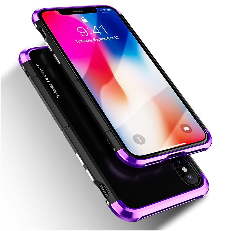 GINMIC Shield Aluminum Metal Frame Hard PC Back Cover Case for Apple iPhone X