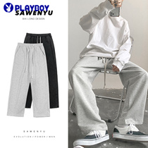 Floral Playboy vets take care of a week wearing a hitch gray pants male spring summer salt Department Oversize wide-legged pants