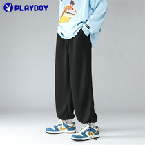 Flowers Playboy Pure Casual Pants High Street Ins Trend Oversize American Sweeppants Man Spring Summer Pumping Rope