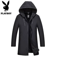 Playboy áo gió trùm đầu nam giản dị áo dài mùa thu mới mỏng thanh niên Hàn Quốc áo gió 1 lớp cho nam