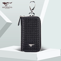 Bảy con sói chìa khóa túi nam da công suất lớn unisex xe chìa khóa túi dây kéo đa chức năng thắt lưng treo thủy triều - Trường hợp chính ví móc chìa khóa