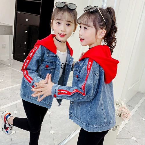 Демисезонная детская джинсовая куртка с капюшоном, осенняя, 2020, в корейском стиле, детская одежда, в западном стиле, подходит для подростков