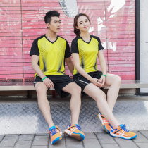 2021 summer new badminton suit couple suit mens and womens sportswear short-sleeved quick-drying tennis suit competition suit team suit