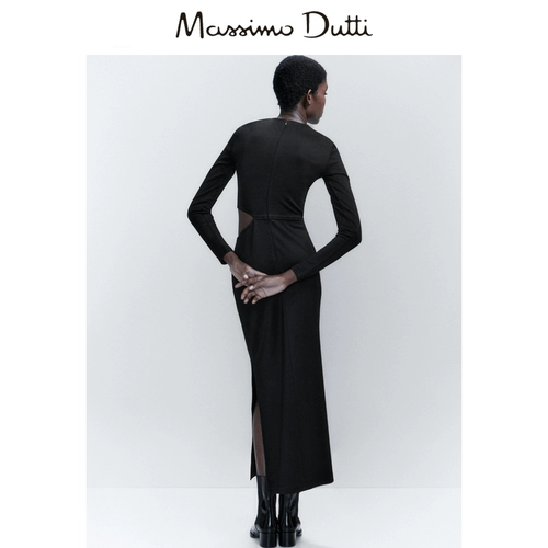 Massimo Dutti, демисезонное дизайнерское длинное платье, облегающий крой, тренд сезона