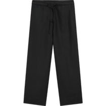 New spring and summer products Massimo Dutti 2024 womens clothing casual simple commuting style versatile black drawstring straight trousers 05012557800