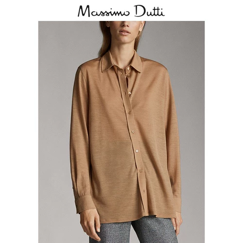 Massimo Dutti, шерстяная рубашка, с рукавом