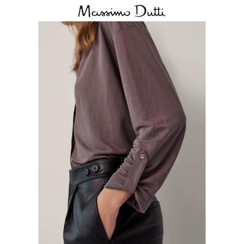 Massimo Dutti, летняя дизайнерская рубашка для отдыха, свободный крой