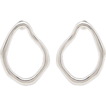 Autumn new MassimoDutti2024 womens accessories simple and versatile silver irregular shape lightweight asymmetrical earrings 04605847808