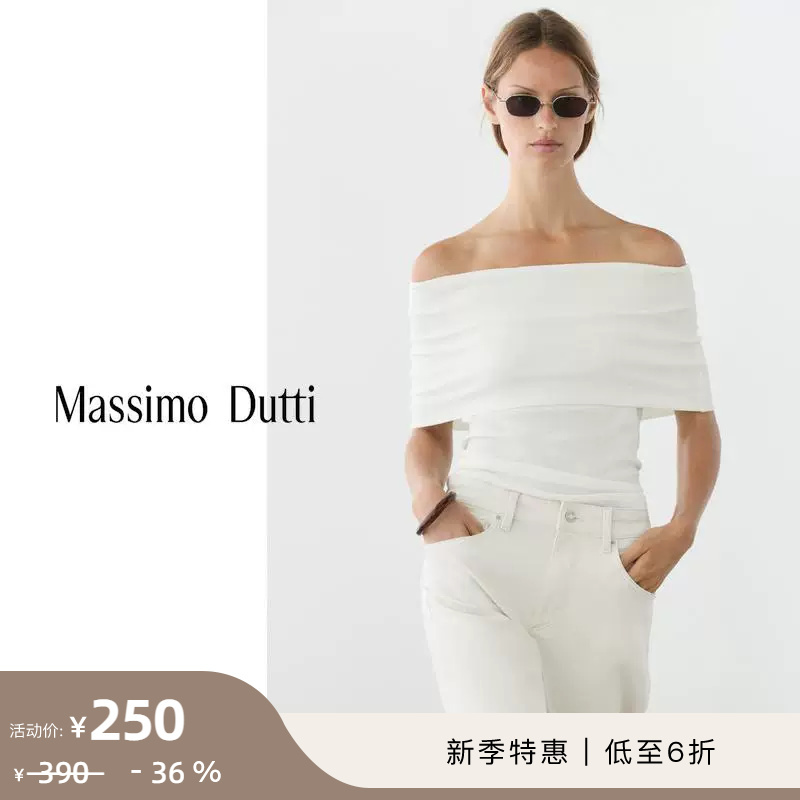 New Season Special Offer Massimo Dutti Women's Clothing 2026 Summer New Style Quiet Luxury Elegant White Off-Shoulder Design Versatile Top 06221610251 New Season Special Offer Massimo Dutti Women's Clothing 2026 Summer New Style Quiet Luxury Elegant White Off-Shoulder Design Versatile Top 06221610251
