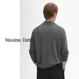 Специальное предложение нового продукта. Мужской свитер MassimoDutti 2025 года, новый элегантный стиль для поездок на работу, темно-серый, с воротником-поло и длинными рукавами 00931396829