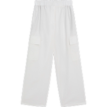 New Season Special Massimo Dutti Womens Clothing 2024 Summer New Casual Style White Elastic Waist Straight Trousers 05049949250