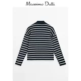 Massimo Dutti, демисезонный хлопковый лонгслив, свитер, 2023, в стиле Шанель, высокий воротник