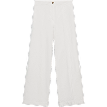 Early autumn new Massimo Dutti 2024 womens casual smart commuting minimalist French versatile white straight trousers 05074906250