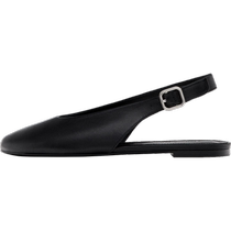Massimo Dutti womens shoes 2024 summer new style black simple round toe slingback ballet flats 11522450800