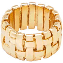 Spring Summer New Products Massimo Dutti 2024 Ladies Accessories Fashion 100 Hitch Golden Weave Ring 04604918303