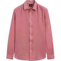 Summer new MassimoDutti mens 2024 new casual commuter style standard version light and pure linen long-sleeved shirt 00186450964