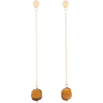 New Spring and Summer Products Massimo Dutti 2024 Womens Accessories New Chinese Style Elegant Tiger Eye Stone Design Long Earrings 04605920303